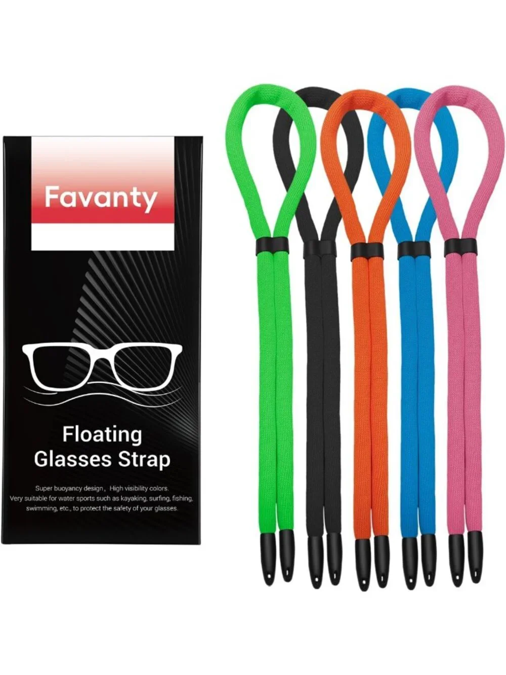 5PCS Floating Sunglasses Strap - Side-Clip Glasses Holder for Water Sports